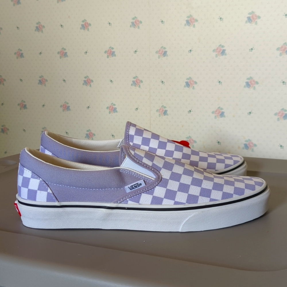 Vans Classic Slip-On Lavender Checkerboard Men's Size 10